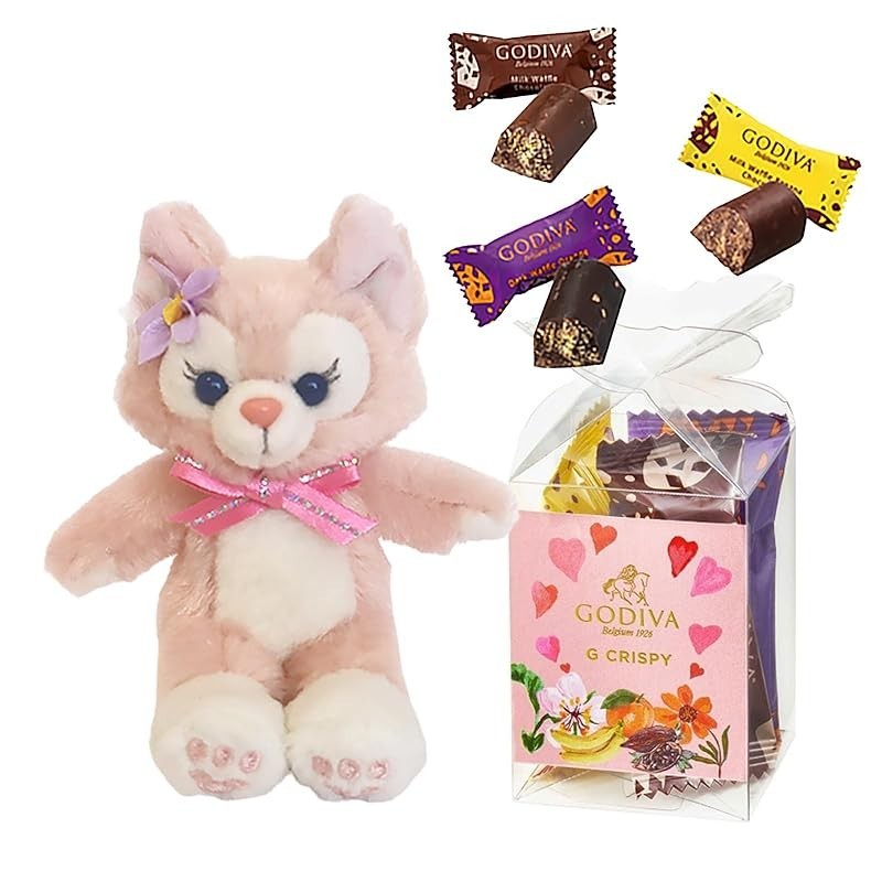 "Duffy & Friends Sitting Strap (Charm) Plush & Godiva Chocolate Set by Rose Garden Yume Kobo"
