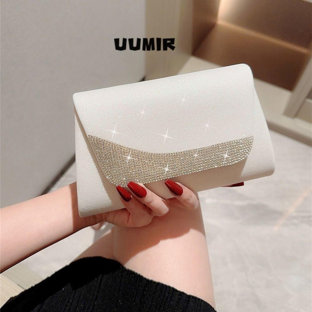 UUMIR กระเป๋าราตรีกุทัณฑ์กระเป๋าสะพายโซ่เลื่อมคลัทช์จัดเลี้ยงหรูหราสําหรับผู้หญิงหญิง
