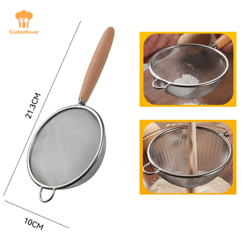Ckfr จับสแตนเลสกระชอนขนาดเล็กตาข่ายละเอียดกรองน้ํามัน Multi-function กรองตาข่ายแป้ง Sifter ครัวเบเกอรี่เครื่องมือใหม่
