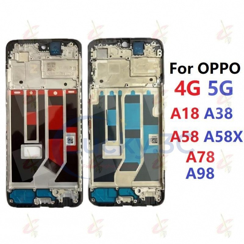 กรอบด้านหน้า LCD สําหรับ oppo A18 A38 A58 A78 A98 A58X CPH2529 CPH2591 CPH2579 CPH2577 CPH2565 แผ่นก