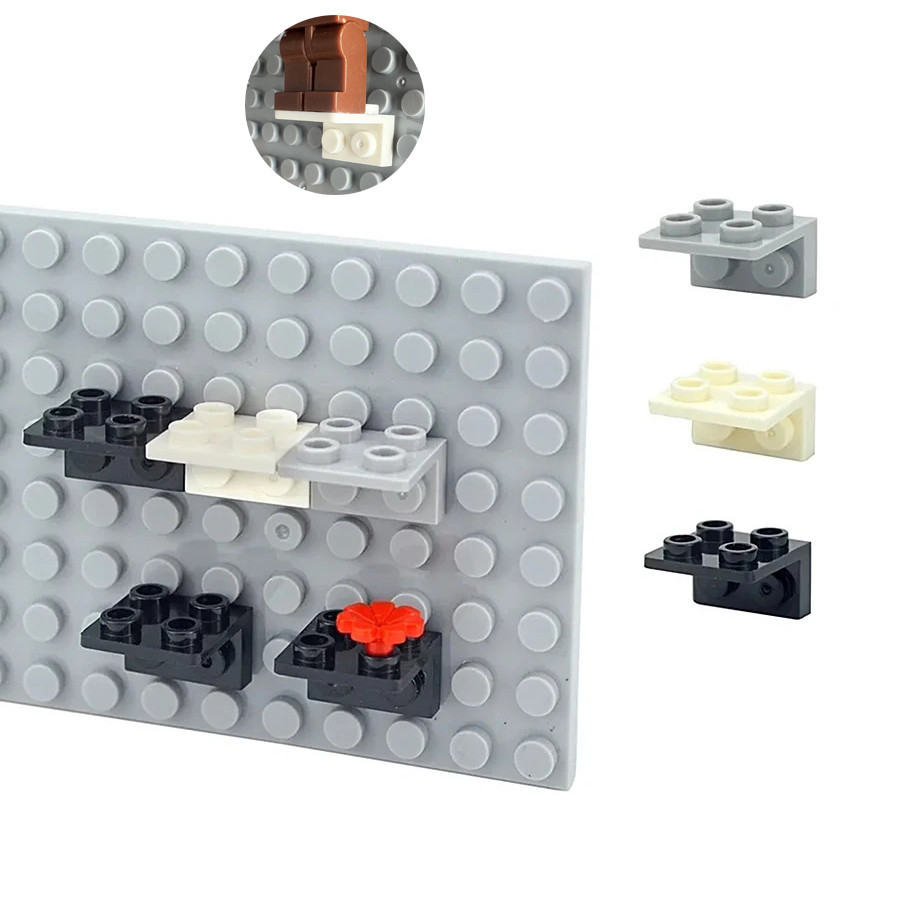 20pcs ตัวเลขขาตั้งแผ่นฐาน 99207 วงเล็บ 1x2 2x2 Inverted Building Blocks DIY รูปยืนจอแสดงผลวงเล็บประกอบของเล่นอิฐ