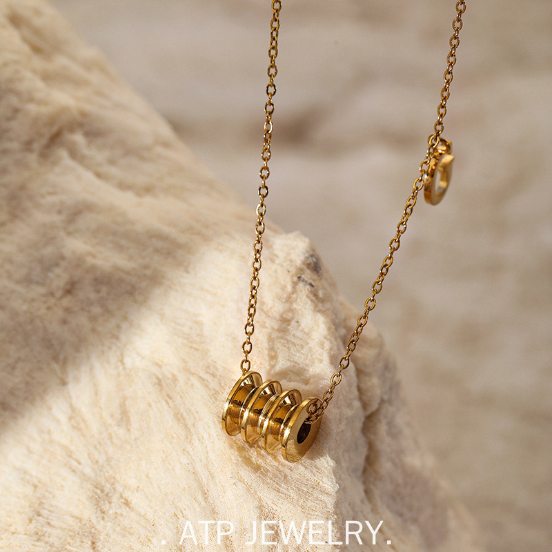 ATP สร้อยคอจี้โรมาชุบ 14K · สร้อยคอกระดูกไหปลาร้าสแตนเลสและกันน้ําสําหรับผู้หญิง