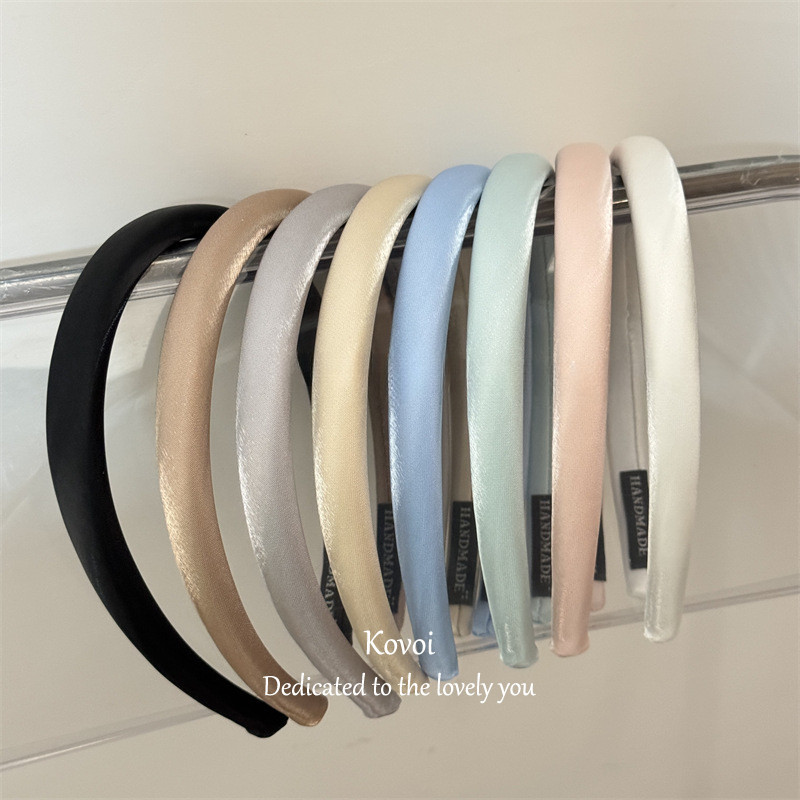 Kovoi/เกาหลีรุ่น Pearlescent ผ้าฟองน้ําแถบคาดศีรษะบางสไตล์ใหม่ High-End High-Top แถบคาดศีรษะ Out All-Match Hairpin