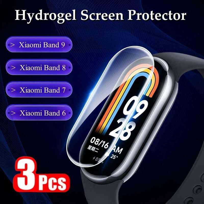 Xiaomi Mi Band 9/8/7/6/5 ป้องกันหน้าจอ Anti-scratch Full Cover Soft Hydrogel ฟิล์มป้องกันสําหรับ Mi Smart Band9 Band8 Band7 Band6