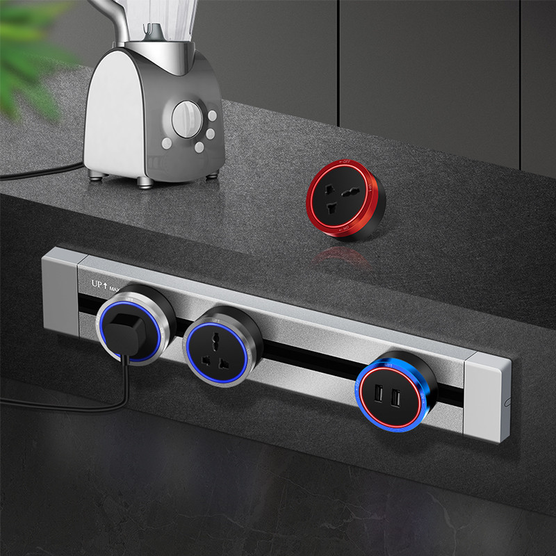 Kxn Power Extension Track Socket Surface ติดผนัง Tabletop Kitchen Socket P2 Series พร้อมอะแดปเตอร์ L