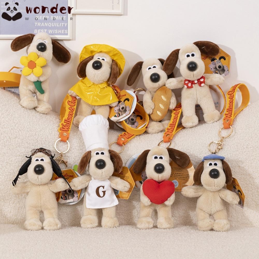 Wonder กระเป๋าเป้สะพายหลังจี้,การ์ตูนสุนัขตกแต่ง PP Cotton Key Chain, Kawaii Gromit 15 ซม.ตุ๊กตาพวงกุญแจกระเป๋า Charm ของขวัญวันเกิด