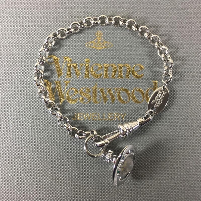 Vivienne Westwood3D ลูกบอลสามมิติคลาสสิกดาวเสาร์ผู้ชายผู้หญิงสร้อยข้อมือคู่