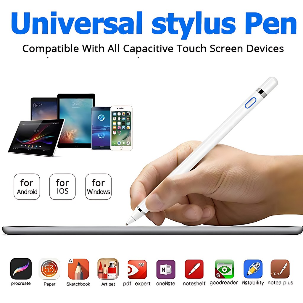 2 in 1 ปากกาสไตลัส ปากกาทัชสกรีน ใช้กับจอทัชสกรีนได้ทุกรุ่น Stylus Pen สําหรับ Android IOS หน้าจอสัมผัส อุปกรณ์เสริม