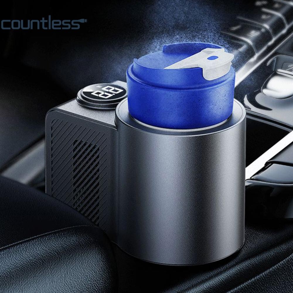 2 In 1 เครื่องอุ่นเครื่องดื่มไฟฟ้า Cooler พร้อมอุณหภูมิจอแสดงผลดิจิตอล Car Cup Cooler Warmer 12V สํา
