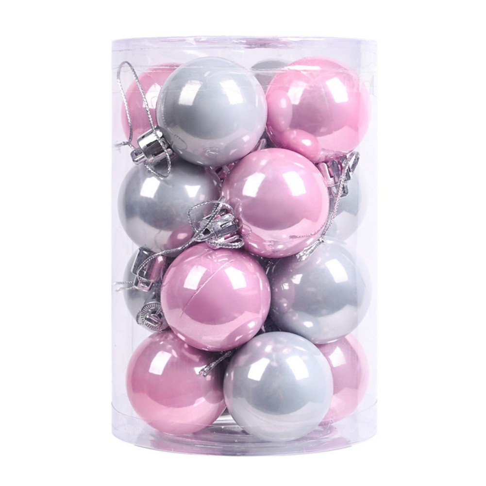 เครื่องประดับคริสต์มาส 4/6/8 ซม. ไม้พลาสติก Ball จี้เครื่องประดับ Bright Pearlescent Christmas Ball