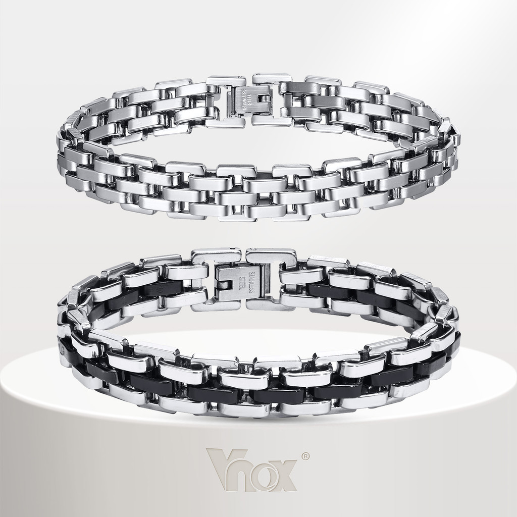 VNOX วีน็อกซ์ สายนาฬิกาสร้อยข้อมือโซ่รูปสําหรับผู้ชายเด็กผู้ชาย,สร้อยข้อมือโซ่สายคล้อง,สายรัดข้อมือสแตนเลสเครื่องประดับข