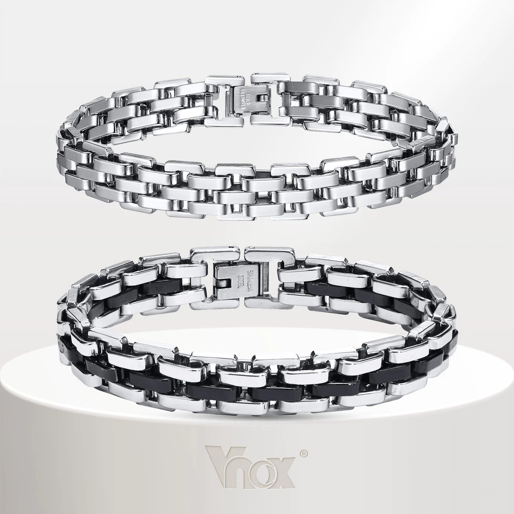 VNOX วีน็อกซ์ สายนาฬิกาสร้อยข้อมือโซ่รูปสําหรับผู้ชายเด็กผู้ชาย,สร้อยข้อมือโซ่สายคล้อง,สายรัดข้อมือสแตนเลสเครื่องประดับข