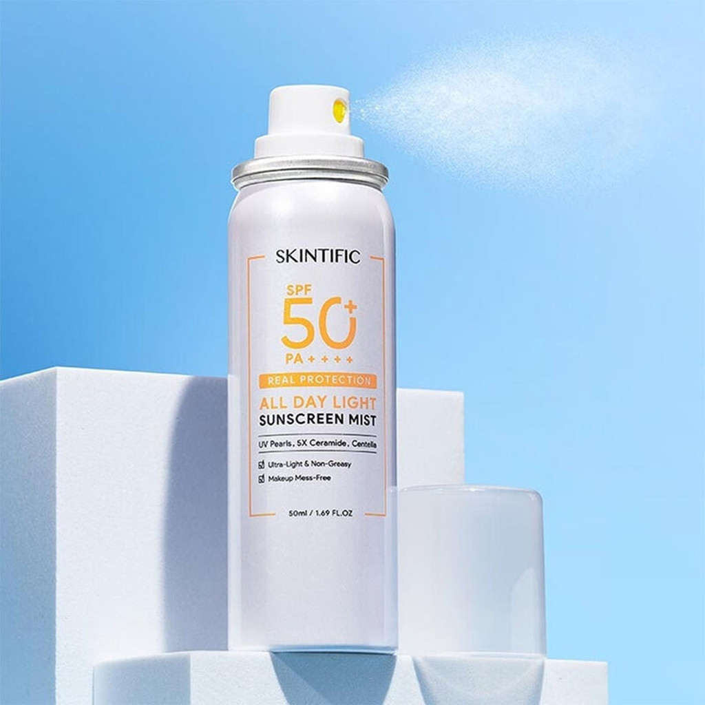 SKINTIFIC ออลเดย์ไลท์ สเปรย์กันแดด กันแดด SPF50+ PA++++ 50ml All Day Light sunscreen sprayครีมกันแดA