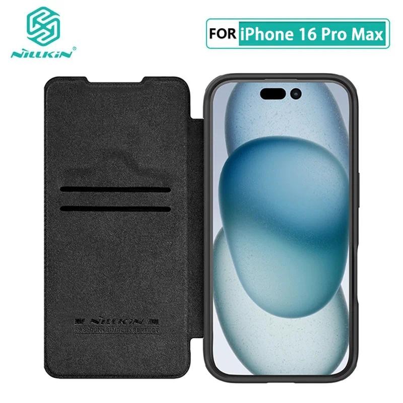 iPhone16 Pro เคส Nillkin Qin Pro บัตรกระเป๋าสตางค์หนังพลิกปก iPhone 16 Pro Max กรณี