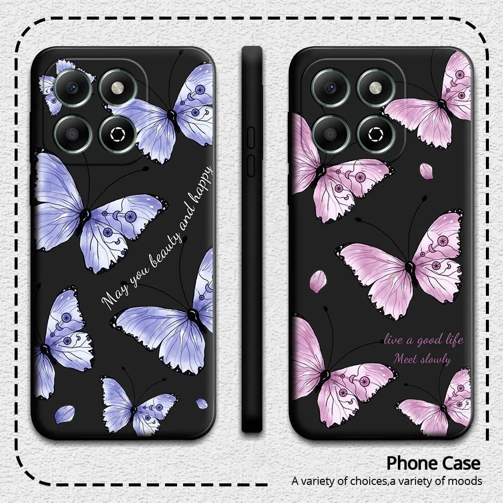 สําหรับ ZTE Blade A55 A35 กรณีดอกไม้ซิลิโคนผีเสื้อเคสโทรศัพท์สําหรับ ZTEA55 ZTEa35 ออกแบบใหม่ฝาครอบโทรศัพท์แฟชั่น Matte