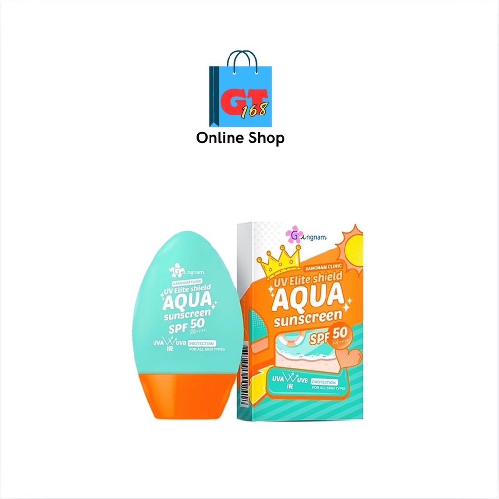 Gangnam Clinic UV Elite Shield Aqua Sunscreen SPF 50 PA++++ กังนัมคลินิก ครีมกันแดดคุมมัน เนื้อสัมผั