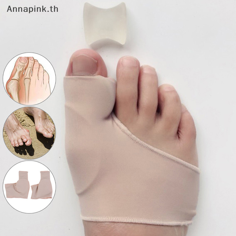 Annapink.th 2 ชิ้น Hallux valgus straight ผ้าเจล toe bunion corrector pad protector EN