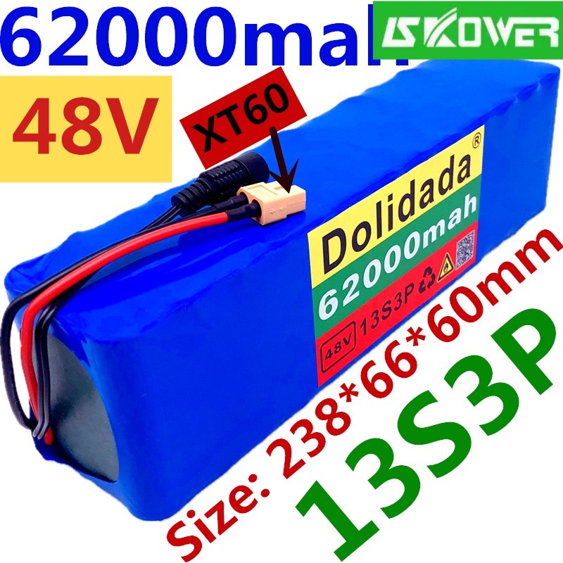 ✿แบตเตอรี่รถจักรยานไฟฟ้า 48v 62Ah 18650 แบตเตอรี่ลิเธียมไอออน 13S3P Battery