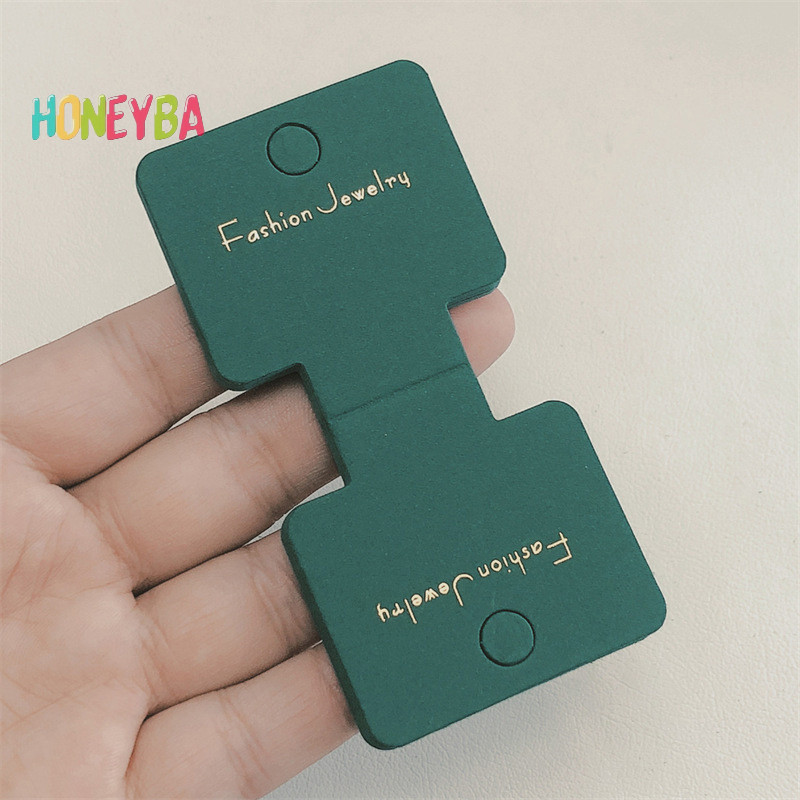 <Honeyba> 50 ชิ้น Simple ป้ายกระดาษการ์ด Handmade ของขวัญแท็กเครื่องประดับแสดงแท็กการ์ดคลิปผมอุปกรณ์เสริมผมพับแพคเกจการ์ด Nice - รูปที่ 2