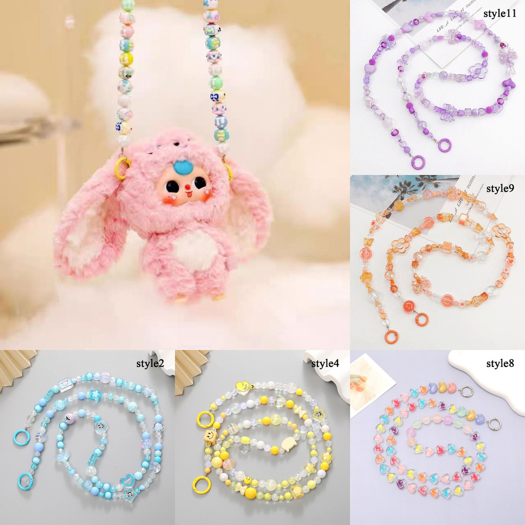 baby three 400%/popmart โทรศัพท์เชือกเส้นเล็กโซ่อุปกรณ์ตกแต่งป้องกันการสูญหายแขวนสายรัดที่มีสีสัน กระเป๋าสะพายข้าง ลูกปัดตุ๊กตาตุ๊กตาตกแต่งกระเป๋า หลากสี ทําเอง หวานลูกอมสี