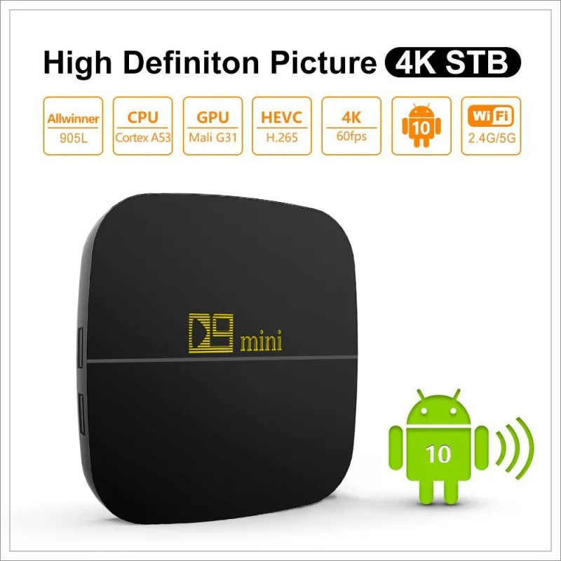 D9 MINI Original Smart TV กล่องรีโมทคอนโทรล Media Player Android 10 dual WiFi 4G 5G 905 L2 Quad Core