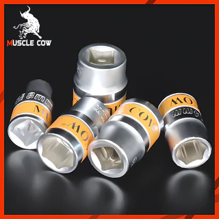 MUSCLE COW ลูกบล็อกสั้น อย่างดี ประแจบล็อก CR-V ขนาด 1/2" (4 หุน) แบบ 6 เหลี่ยม ขนาด 8-32 มม แข็งแรง ทนทาน