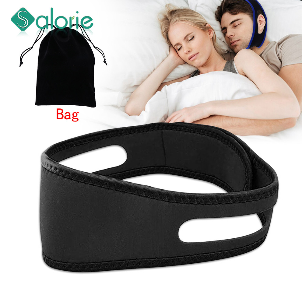 Salorie Anti Snoring เข็มขัดสายรัดคาง Snore เข็มขัด Anti Apnea Jaw Solution Sleep ฟันบดปรับปรุง Sleeping Care เครื่องมือกระเป๋า