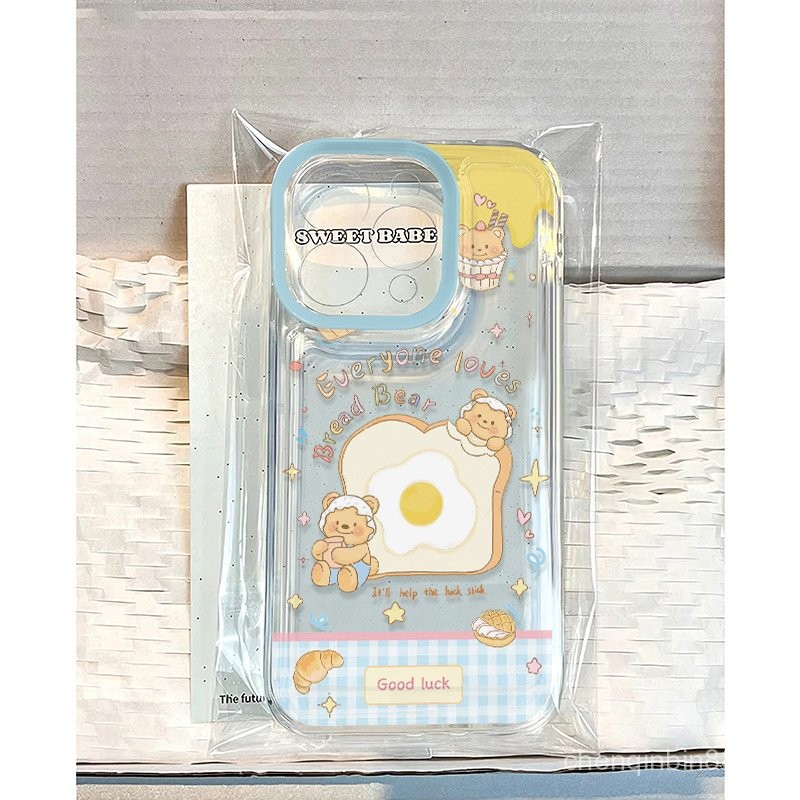 Oida เนย Apple เคสใสหุ้มทั้งเครื่อง iphone11/เคสนิ่ม13กันกระแทก128 xr131 4Promax/PLUS/15แอปเปิ้ล // 