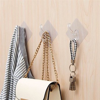 ตะขอแขวนเสื้อโปร่งใส ไม่ต้องเจาะตะขอแขวนเสื้อโปร่งใส ตะขอประ…