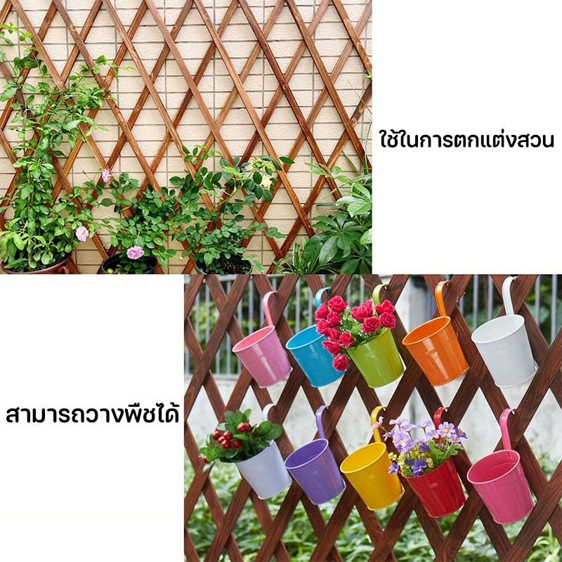 🌷 DIY รั้วไม้แบบยืดหดได้ รั้วตกแต่งสวน รั้วสวน ของตกแต่งสวน เสียบดินได้/พื้นเรียบ - รูปที่ 4