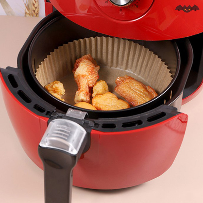 [PE] Air Fryer กระดาษแบบใช้แล้วทิ้ง Liner Non-Stick Mat Steamer Round Paper Baking Mats TH