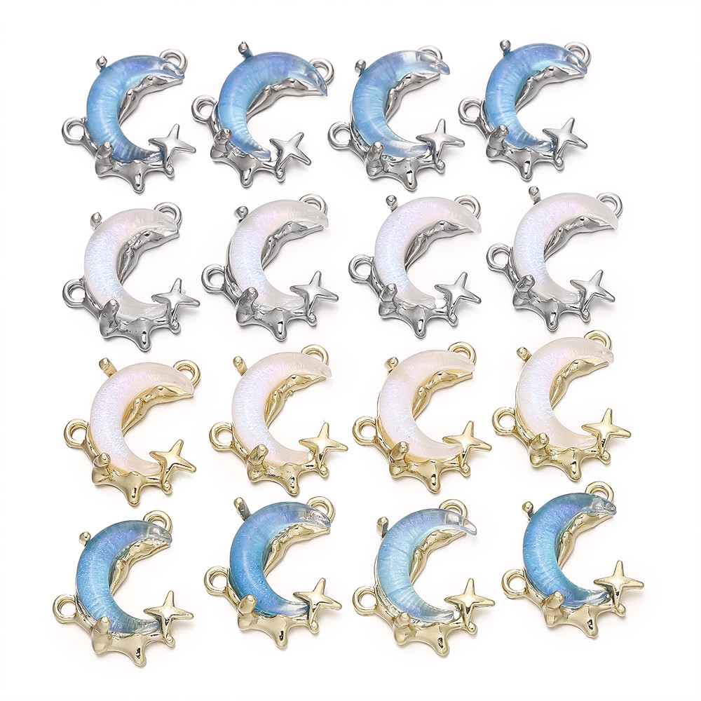 St. kunkka 1 ชิ้นโลหะผสมจี้ดวงจันทร์ High Colorfast Blue Star Moon จี้สําหรับ DIY สร้อยข้อมือสร้อยคอจี้ทํา