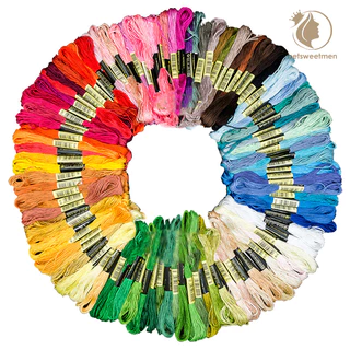 [PE] 24/100/50 ด้ายเย็บปักถักร้อยผ้าฝ้ายข้ามไหมขัดฟันเย็บ Skeins Craft TH