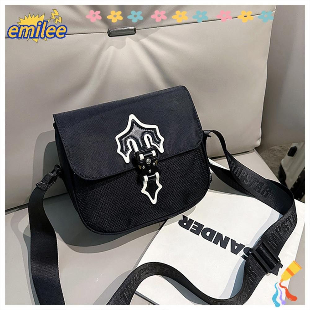 กระเป๋าสะพาย EMILEE, กระเป๋าสะพายข้างกันน้ําไนลอน, คุณภาพสูง Quadrate Dacron Messenger