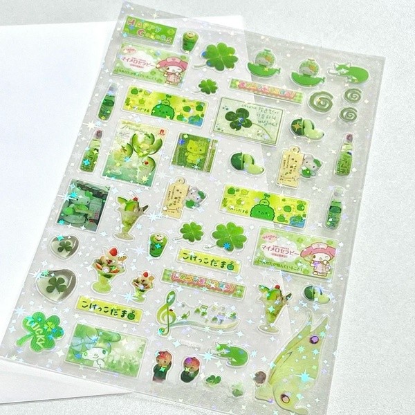 Steve 4 ชิ้นชุดสีเขียว four-leaf Clover โปร่งใส Star Glitter ฟิล์มตัดสติกเกอร์ Jouranl Deco สติกเกอร์ ราคา ถูกที่สุด ดีลบีเคเค แกลเลอรีภาพที่ 4
