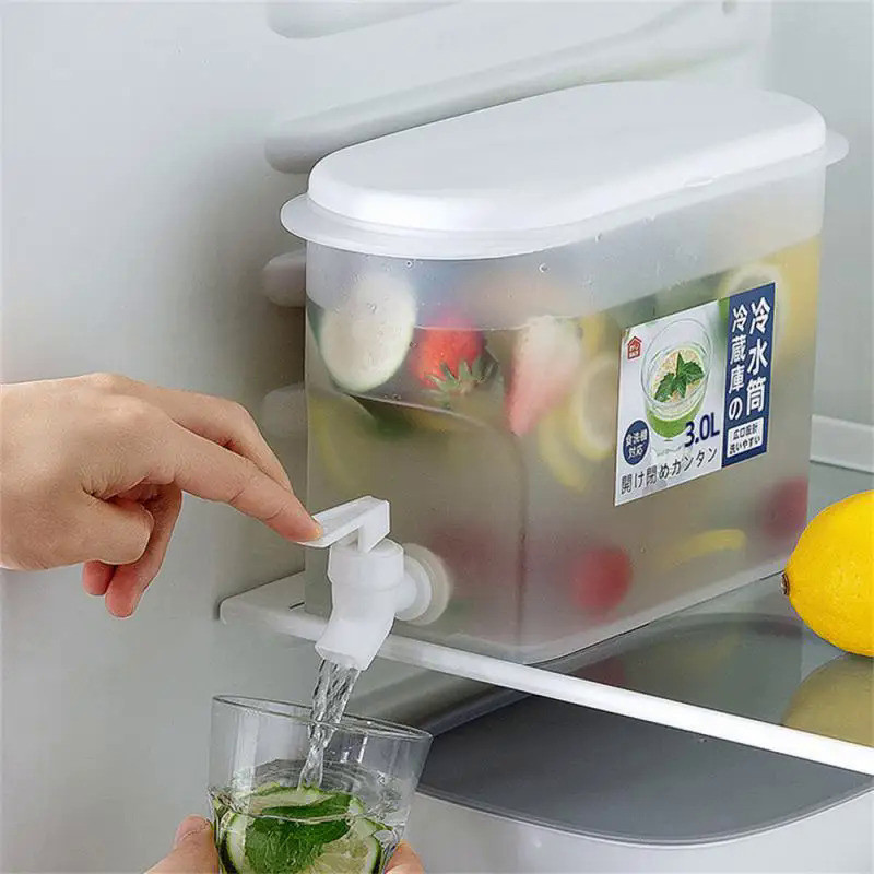 2.9L Water Kettle with Faucet Beverage Dispenser Cold Juice Lemonade Drinks Bucket Liquid Storage Ta