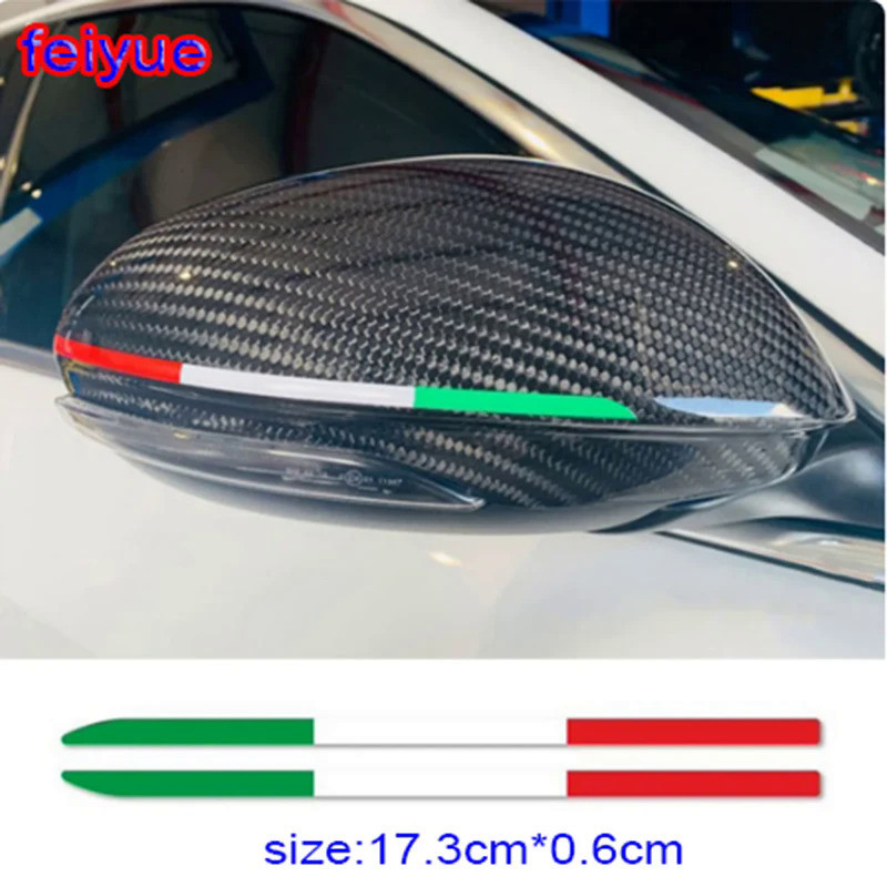 2PCS Car Rearview Mirror Italy Style Sticker Auto Accessories For Alfa Romeo Giulia 147 156 159 Mito