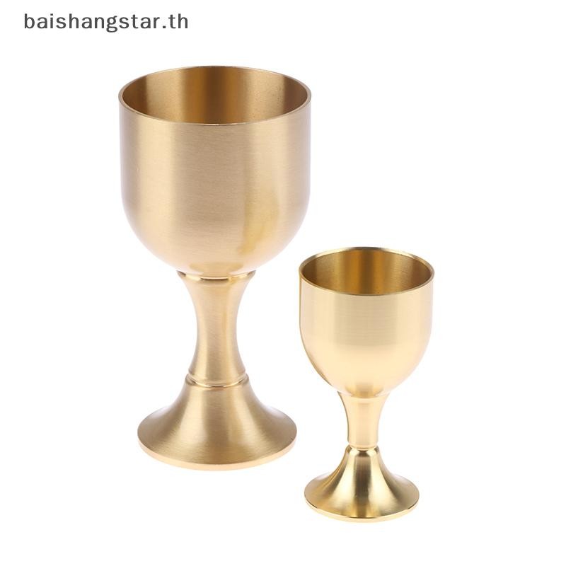 Brth ทองเหลือง Chalice ถ้วยค็อกเทลแก้วไวน์ Goblet ทองเหลืองเครื่องดื่ม Tumbler ทองเหลือง Goblet โลหะเหล้า Tumbler สําหรับ Party เครื่องใช้ในบ้าน brt