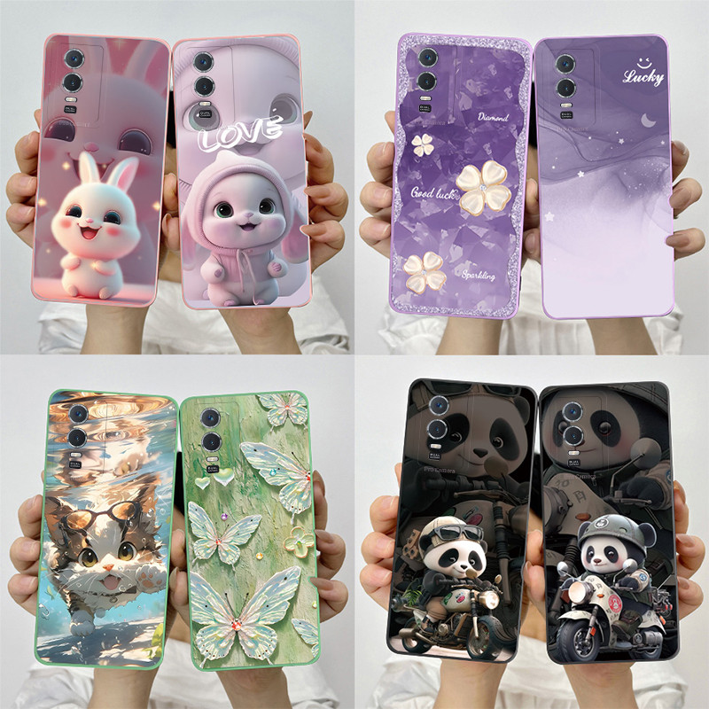 น่ารักการ์ตูนกรณีcoqueสําหรับvivo Y76 5G/Y76S 5G/Y74S 5Gแฟชั่นซิลิโคนนุ่มกล้องCarcasaสําหรับVivo Y76