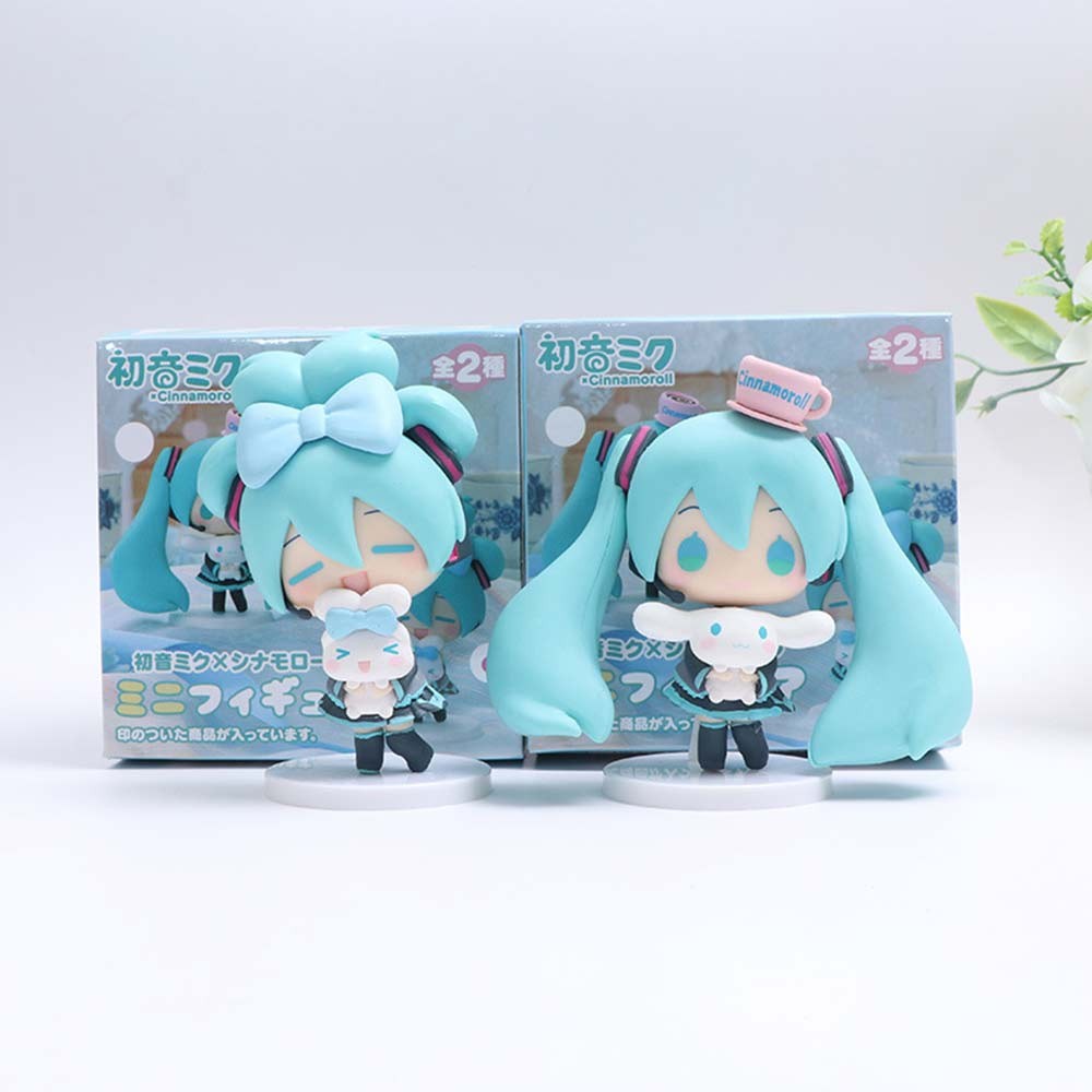 Anime Hatsune Miku Figure Miku With Cinnamoroll Figure Pvc Cute Statue Collection Model Q Doll Decor