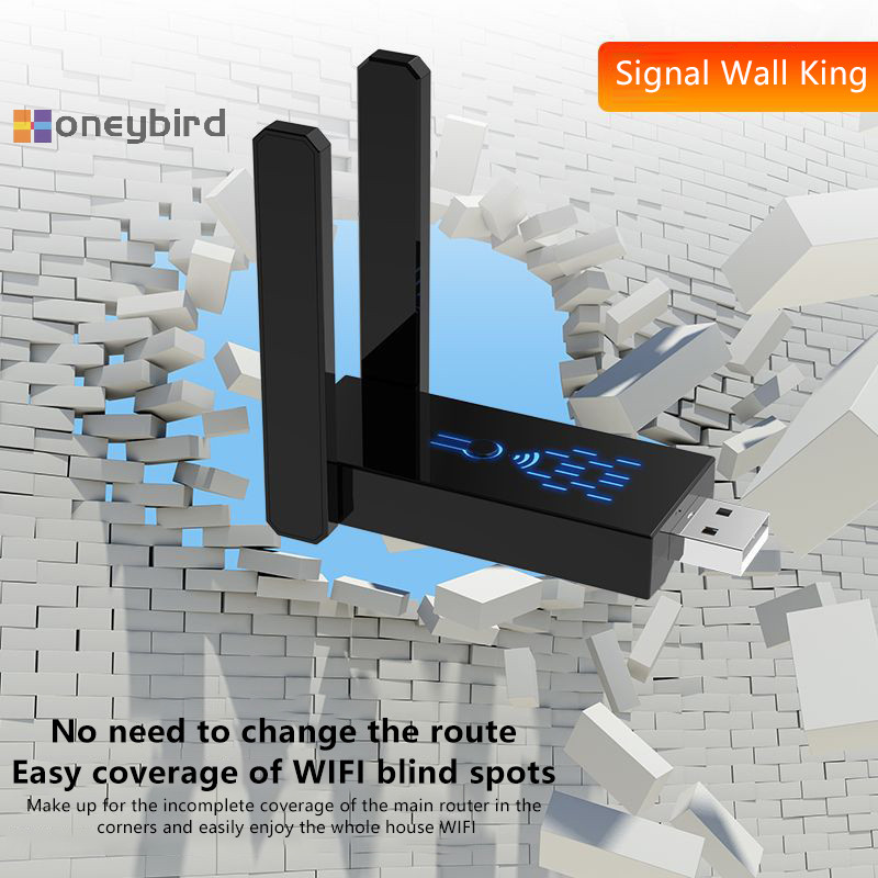 Honeybird อะแดปเตอร์ USB WiFi ไร้สายสําหรับเดสก์ท็อปพีซี 2.4G/300Mbps อะแดปเตอร์เครือข่าย WiFi สําหรับ Windows 11/10 Nice