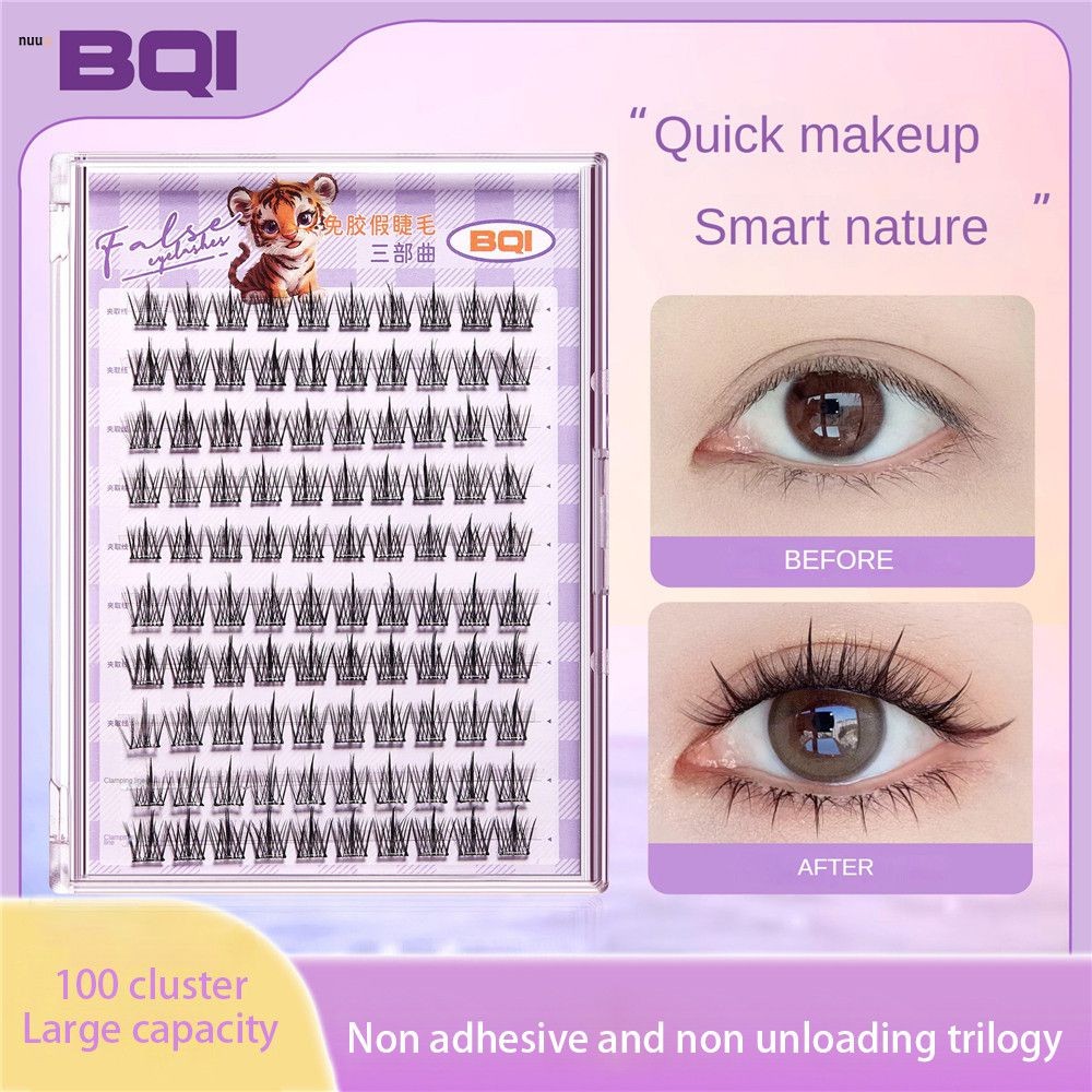 ขนตาปลอม Bqi 100-120 Cluster พร้อมกาว ขนตาปลอมแบบมีกาวในตัว ขนตาปลอมแบบนุ่มรุ่นอัพเกรดใหม่ ขนตาปลอมแบบไม่ต้องใช้กาว ขนตาปลอมแบบ C Curl ขนาด 10-12 มม. ขนตาปลอมที่ขายดีที่สุด ขนตาปลอมแบบใช้ซ้ำได้ nuuo
