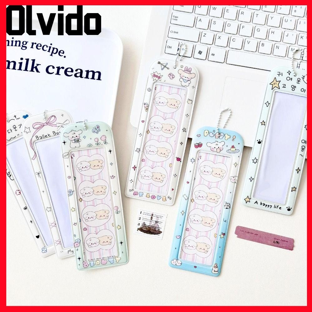 ปลอกการ์ด OLVIDO, Bow Tie Cute Puppy Card Holder, Cartoon Four Grid Storage Card Bag
