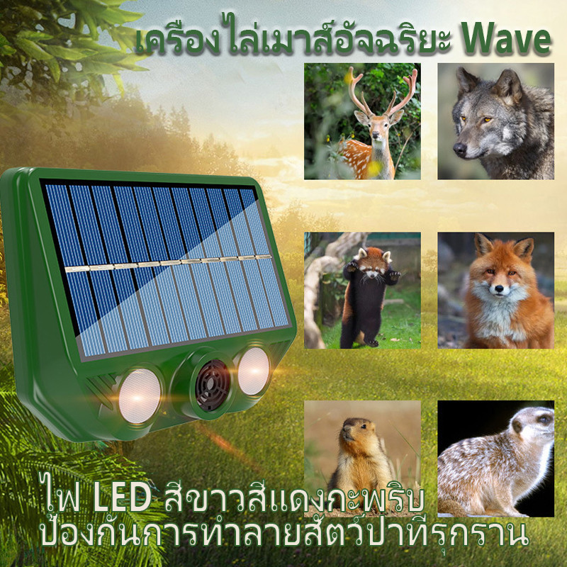1000Mไม่มีนก ไล่นกพิราบถาวร ชาร์จด้วยพลังงานแสงอาทิตย์ รอัลตราโซนิกอุปกรณ์ ที่ไล่นกพิราบ เครื่อง