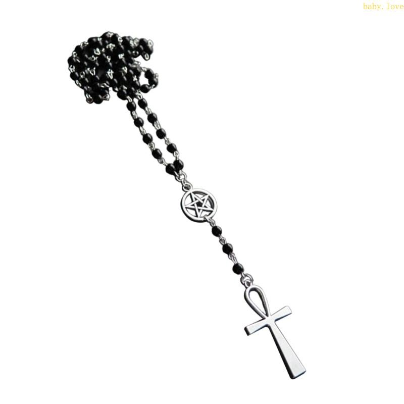 Dasbsug Y2K Cross Star จี้สร้อยคอผู้หญิงสาวแฟชั่น Egirl Punk Grunge Clavicle Chain แฟชั่นของขวัญวันวาเลนไทน์