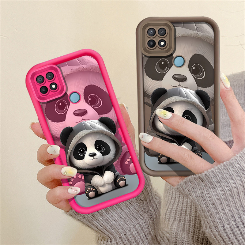 SAMSUNG น่ารักhooded PandaสําหรับSamsung Galaxy A02 A02S M02 M02S A03 A03 Core A04 A05 A10 M10 A10S A11 M11 น่ารักแฟชั่นFall-proofเคสโทรศัพท์