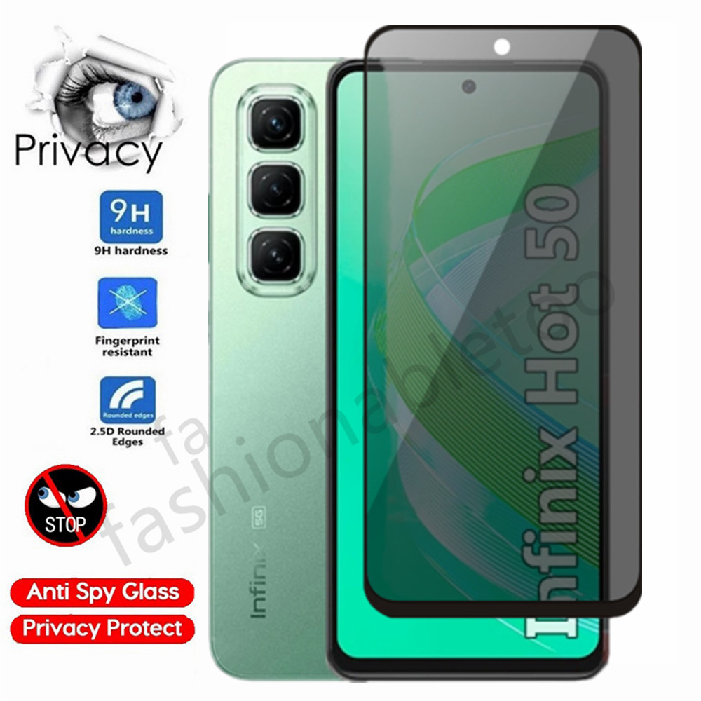 Anti-spy กระจกนิรภัยป้องกันฟิล์มสําหรับ infinix Hot 50 i 50i 50pro+ 50proplus 40 pro 40pro 40i Hot50i Hot50pro Hot40 pro Hot40pro Hot40i infinix หน้าจอความเป็นส่วนตัวฟิล์มด้านหน้า