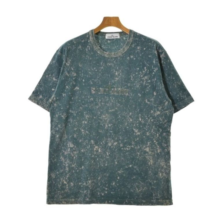 Stone Island A On Tshirt เสื้อเชิ้ตสีเบจ สีฟ้าเขียว ส่งตรงจากญี่ปุ่น มือสอง 0281424S0009
