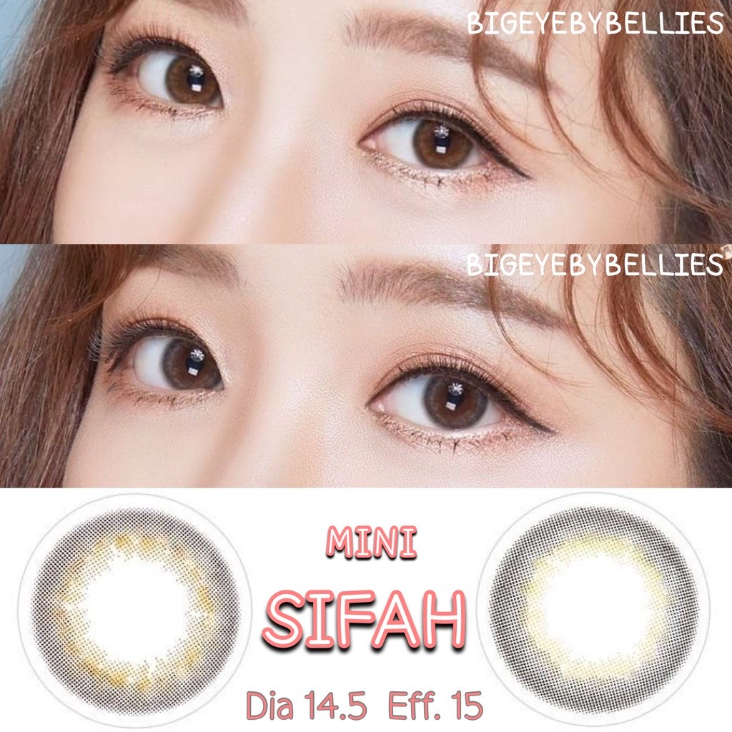 🔥 คอนแทคเลนส์❤️Size : S❤️รุ่น Mini Sifah (kittykawaii) สี : Brown/ Gray