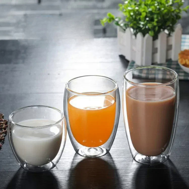 Thickened Double-layered Glass Egg-shaped Cup Insulated Household Coffee Cups Water Cups Juice Glass